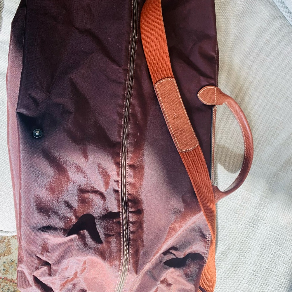 Longchamp Burgundy and Orange Travel Bag - Picture 3 of 4